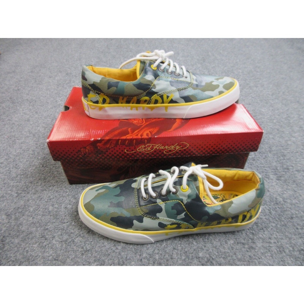 Ed Hardy Louise Lowrise Shoes Mens Size‎ 9 Green Camo 11SLO102M